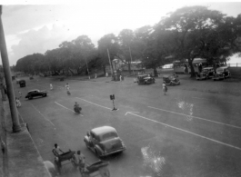 Quiet street in India during WWII.