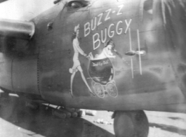 B-24 "BUZZ-Z BUGGY," in the CBI during WWII.  "B-24s in my squadron."