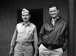 Two American flyers pose in China during WWII.