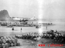 B-29 bomber  at American base in Guangxi, China, during WWII.