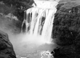 This is the Huangguoshu waterfall in Guizhou province, near Anshun city.  The GIs drove by it frequently when traveling between Kunming and Guiyang or Chongqing.  Now this is now a major tourist site.