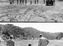 GIs practice shooting targets with rifles in SW China during WWII.