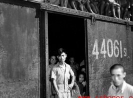 Chinese refugees on a train in Guangxi during Ichigo in the fall of 1944.