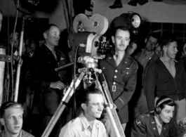 16th Combat Camera Unit set up to film a USO show in China during WWII.