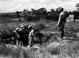 Chinese crews work at a range finder, almost certainly in Liuzhou, October 9, 1944.    From the collection of Hal Geer.