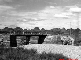 Rigging a bridge with explosives at Liuzhou before the Japanese advance during Ichigo in the fall of 1944. 