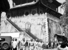 GIs stride through downtown Kunming during WWII.