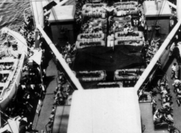 GIs on ship on the way back to the US after the war. The ship is probably the SS Marine Raven.