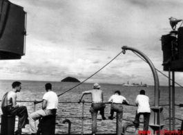 GIson ship on the way back to the US after the war. The ship is probably the SS Marine Raven.