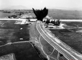 Allied bombing of railway in Yunnan or Indochina during WWII.