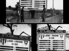 A large sign on the Ledo-Burma Road during WWII.