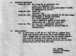 Final page of report on group mission no. 131, SEA SEARCH OVER SOUTH CHINA SEA, 5 June 1944.