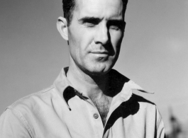 An American soldier in the CBI during WWII.  From the collection of Wozniak, combat photographer for the 491st Bomb Squadron, in the CBI.