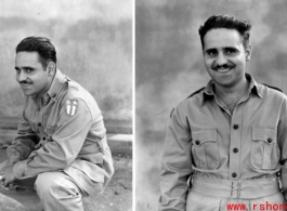 Portrait photos of an American soldier in the CBI during WWII.