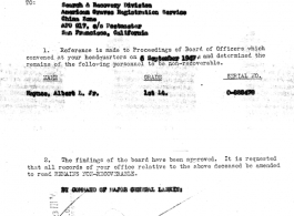 Individual Deceased Personnel File (IDPF) for Albert L. Haynes, MIA, China.