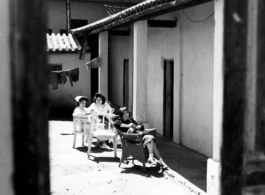 Hard-working Chinese nurses at rest at a base in the CBI.