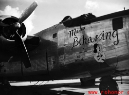 A B-24 named 'Miss Behaving' in the CBI.