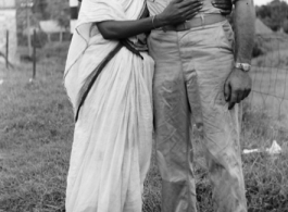 A woman in India hugs a GI during WWII.  From the collection of David Firman, 61st Air Service Group.