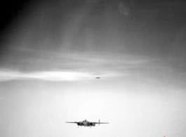 B-25s in flight in the CBI. During WWII.