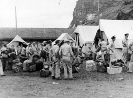 The notation provided by Al on the back of the photo is simply, "Waiting to evacuate." This is just prior to the Japanese over running the base (at Liuzhou or Guilin)  in October 1944, as part of Ichigo.