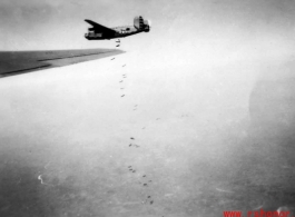 B-24s dropping bombs in the CBI.