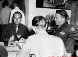 Claire Chennault at a banquet at Yangkai, February, 1945.