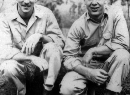 Al Lodoveco and Jay Rosencrantz in China, likely at Yangkai, during WWII.