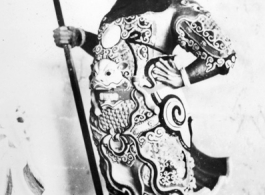 Figure inside a Buddhist temple in China.  From the collection of Eugene T. Wozniak.