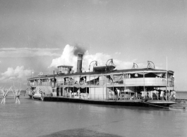 A paddle-wheel boat, probably in India, possibly Burma. During WWII.