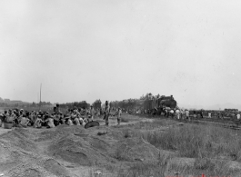 Chinese civilian evacuation in Guangxi province, China, during WWII, during the summer or fall of 1944 as the Japanese swept through as part of the large Ichigo push.