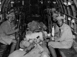 10AF 10Dec44 G165-13 Chinese troops appear apprehensive before flight, Burma.