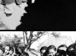 Local people in southern China during WWII: Bashful children in front of the photographer. During WWII.