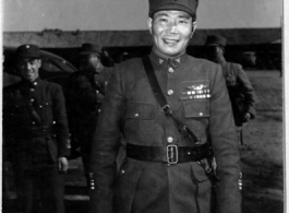 General C. J. Chow (Zhou Zhirou; 周至柔)  in China during WWII, on January 29, 1945.  Photo by 16th Combat Camera Unit, provided courtesy of Tony Strotman.  In China during WWII.