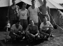 GIs hanging out--in various uniforms--in Chabua India during WWII.