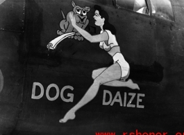 B-24 "Dog Daize" nose art somewhere in the CBI.  Submitted by Elmer E. Fischer.