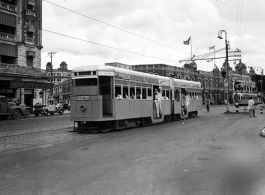 Tram in Calcutta, India, during WWII.