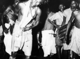 Religiously devoted men in India take part in self-flagellation and self-mutilation as a public performance of devotion to their gods. During WWII.