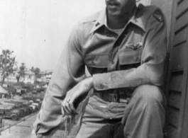 Tom D. Graves taken by Larry Ruet at their hotel in Calcutta, New Years day, 1945.