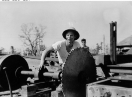 A GI at a sawmill in the CBI.