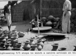 T/5 GI observes potter In Bongaigaon, India, during WWII.  Photo from Doug MacLeod.