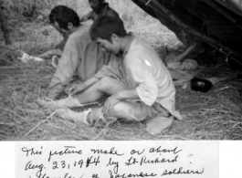 Japanese soldiers captured when Sung Shan Mountain fell to the Chinese 8th Army. Photo taken on or around August 23, 1944.