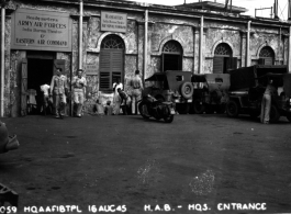 Headquarters of the Army Air Forces India Burma Theater & Eastern Air Command at Hastings Mills, Calcutta, during WWII. August 16, 1945.