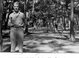 A GI under the shade 0f a big banyan tree, May 9, 1943, in the CBI.  Photo from Walt De Blair.