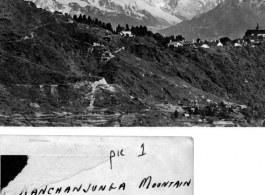 Kanchanjunga Mountain with view of Rest Camp, Darjeeling India.  Photo from Edward Sutton.