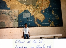 CBI map mural at cemetary in Manilla, in 1988. Photo from George C. Pappas.