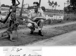 T/Sgt. George M. Zdanoff along the road leading to Calcutta from Hastings Mills CBI HQ during WWII.