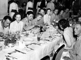 VIP banquet in India during WWII.  Photo from Warren Basore.