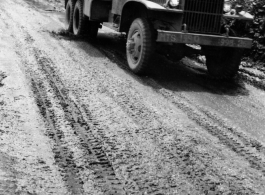 American trucks on the Burma Road or Ledo Road during WWII.