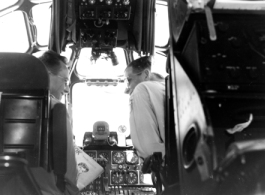 Inside B-24 during flight. This should be B-24 #44-51040, Colonel William D. Hopson piloting.