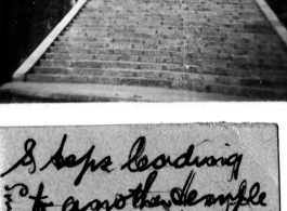 Entry steps into temple near Kunming, China, 1945.